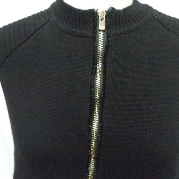 Maje black sweater knit cape poncho cover-up zip up Size Sz Small SM S - Picture 4 of 9